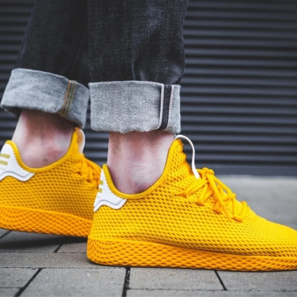 Adidas OriginalsMen's X Pharrell Williams Tennis Hu Sneakers In Yellow